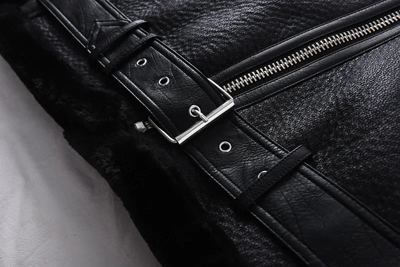 Suninheart Thicken Jackets for The Winter Black Women's Faux Fur Coat Warm Biker Ladies Outwear with Belt New in Coats & Jackets