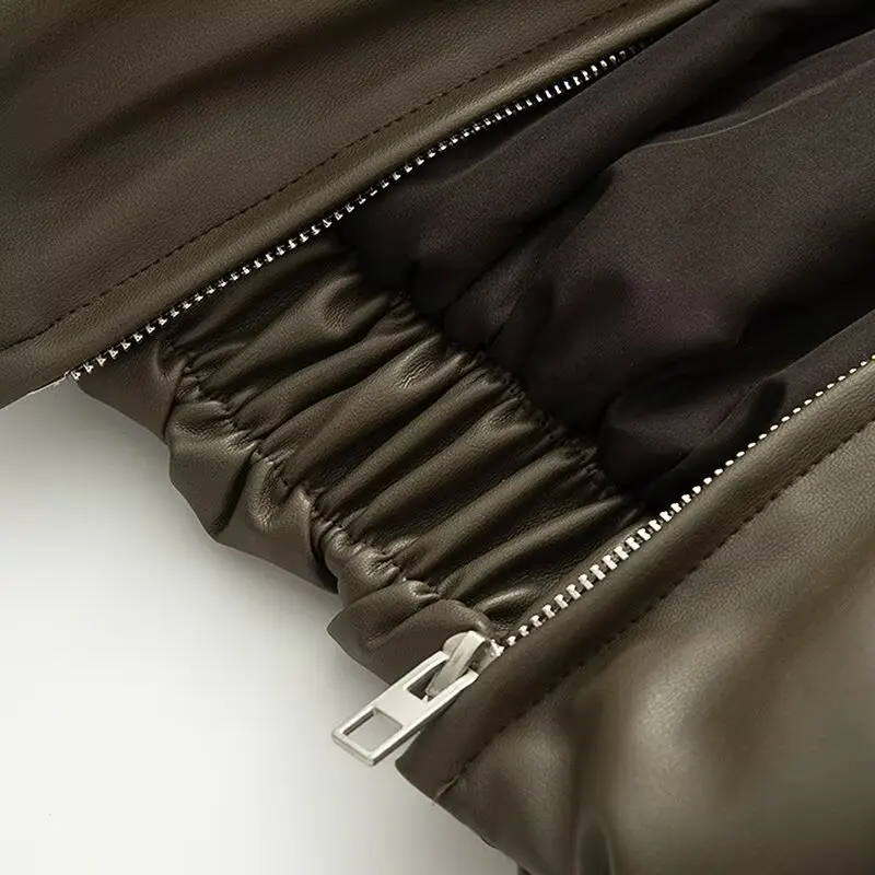 2026 Winter Women's Motor Biker Warm Faux Leather Parkas Coats Female Street Oversized Padded Thicken PU Short Bomber Jackets