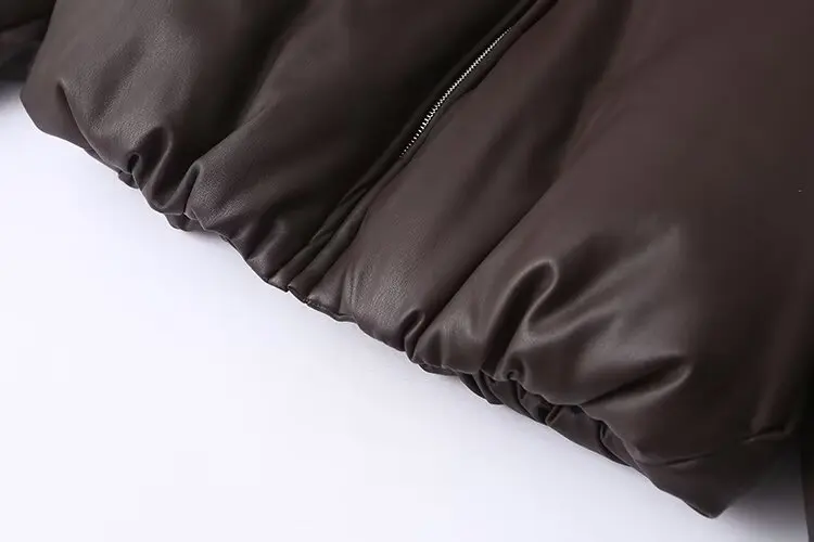 2026 Winter Women's Motor Biker Warm Faux Leather Parkas Coats Female Street Oversized Padded Thicken PU Short Bomber Jackets