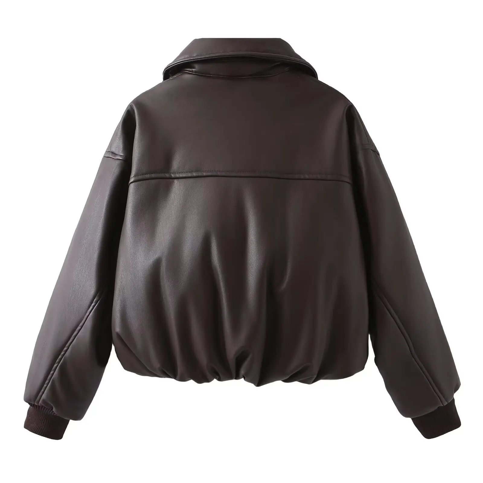 2026 Winter Women's Motor Biker Warm Faux Leather Parkas Coats Female Street Oversized Padded Thicken PU Short Bomber Jackets