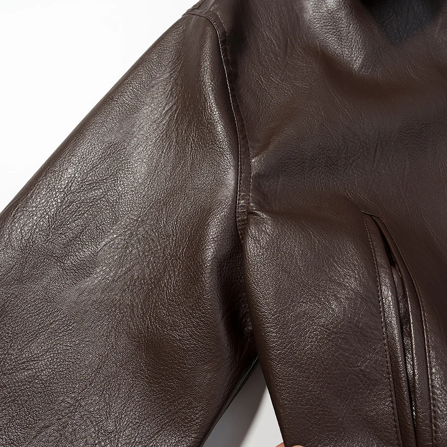 2025 Autumn/Winter New Women's Fashion Style Collar Zipper Long Sleeve Imitation Leather Coat