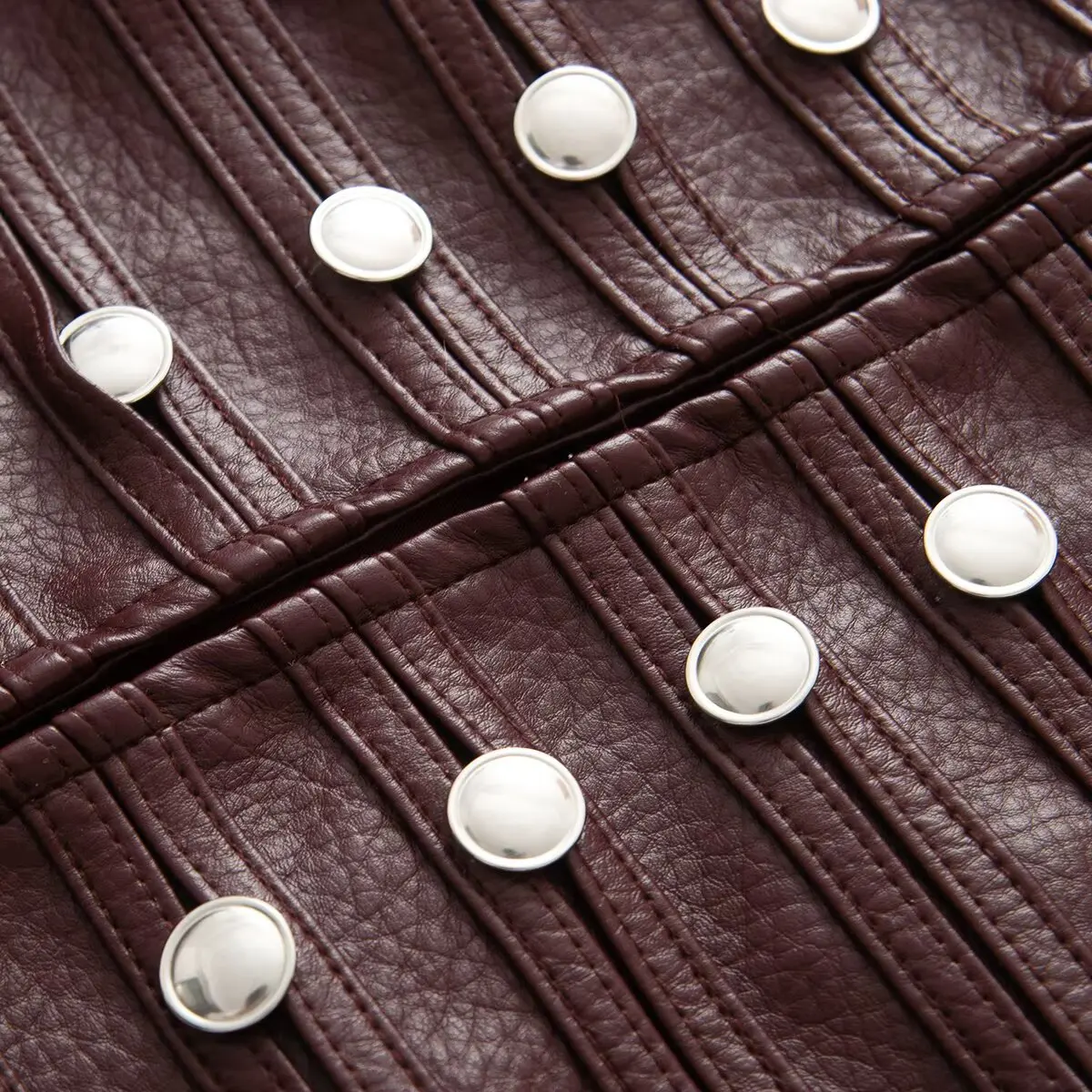 2026 Autumn Winter Women's High Street Black Faux Leather Short Jackets Lady Retro Napoleon Buttons PU Loose Fit Coats Outerwear