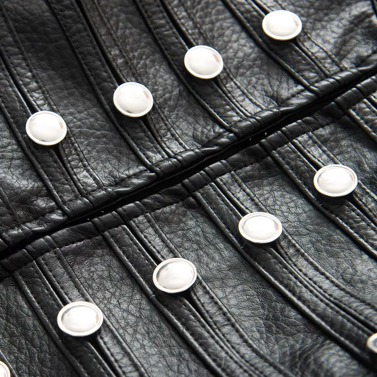 2026 Autumn Winter Women's High Street Black Faux Leather Short Jackets Lady Retro Napoleon Buttons PU Loose Fit Coats Outerwear