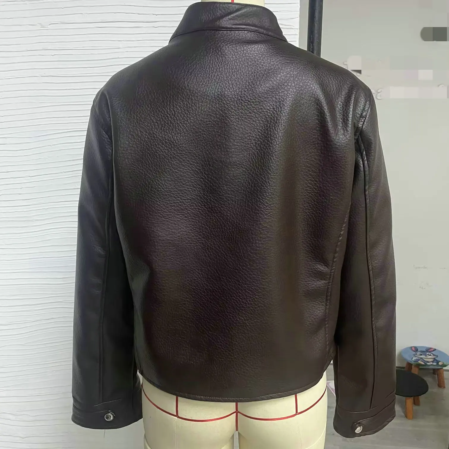 2026 Autumn Winter Women's High Street Black Faux Leather Short Jackets Lady Retro Napoleon Buttons PU Loose Fit Coats Outerwear