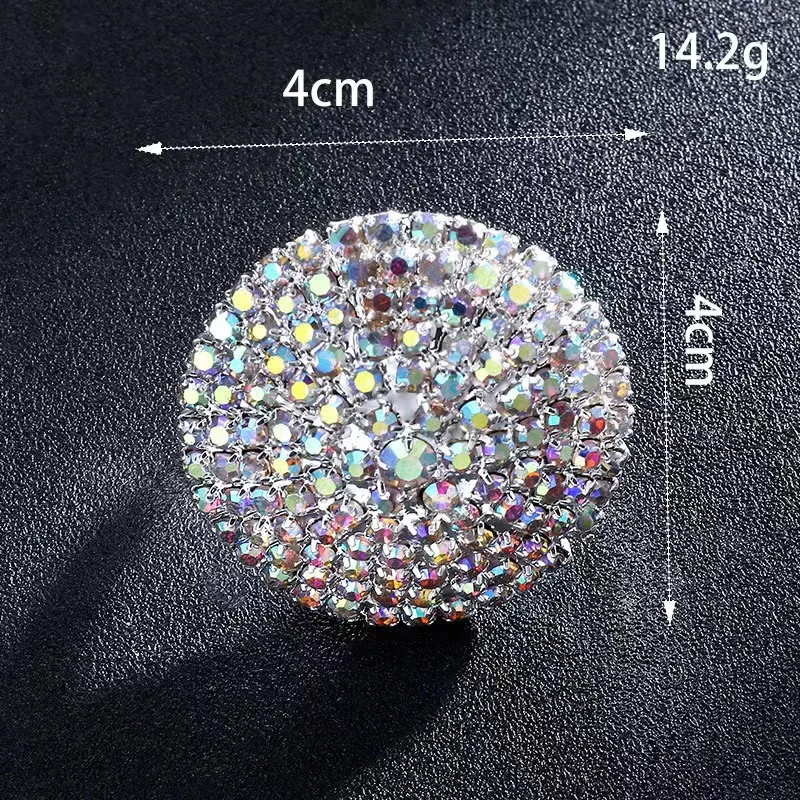 Luxury Crystal Colorful Round Finger Rings Wedding Jewelry for Women Rhinestone Bridal Adjustable Open Ring Finger Accessories