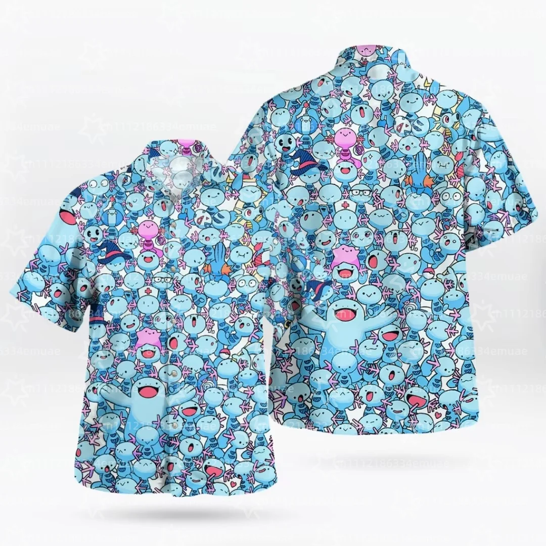 2026 Midnight Eevee Evolutions Hawaiian Shirt Summer Sports Leisure Dry Quickly Men's Camp Shirt Kid's Clothing Tee Y2k Woman