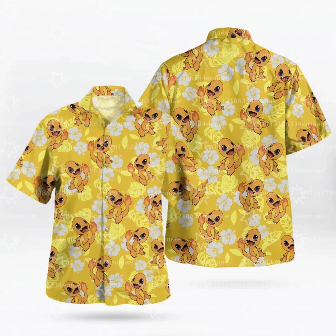 2026 Midnight Eevee Evolutions Hawaiian Shirt Summer Sports Leisure Dry Quickly Men's Camp Shirt Kid's Clothing Tee Y2k Woman