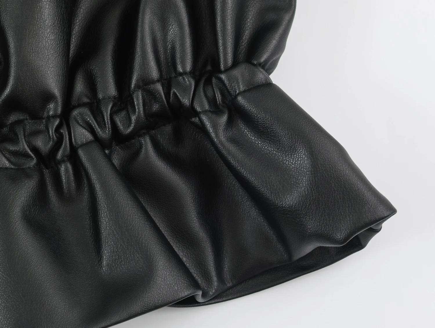 Women Autumn Winter Faux Soft Leather Jackets Coats Lady Brown Black PU Zipper Motorcycle Streetwear Ruffles Tops Brand Casual