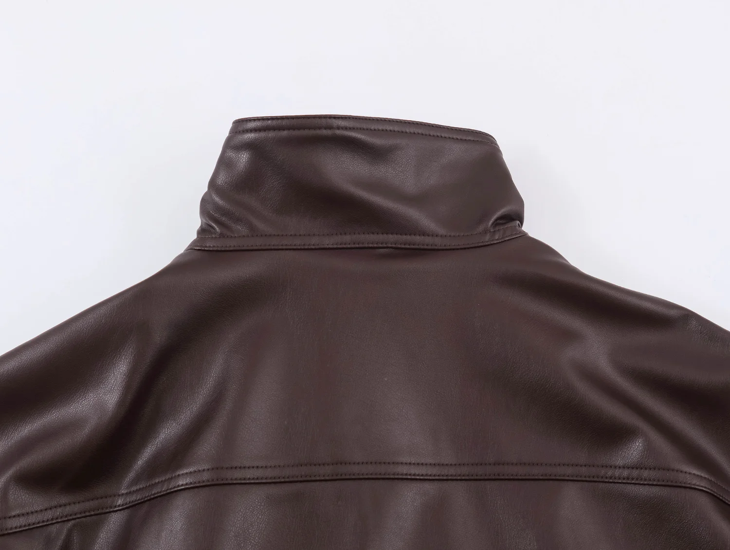 Women Autumn Winter Faux Soft Leather Jackets Coats Lady Brown Black PU Zipper Motorcycle Streetwear Ruffles Tops Brand Casual