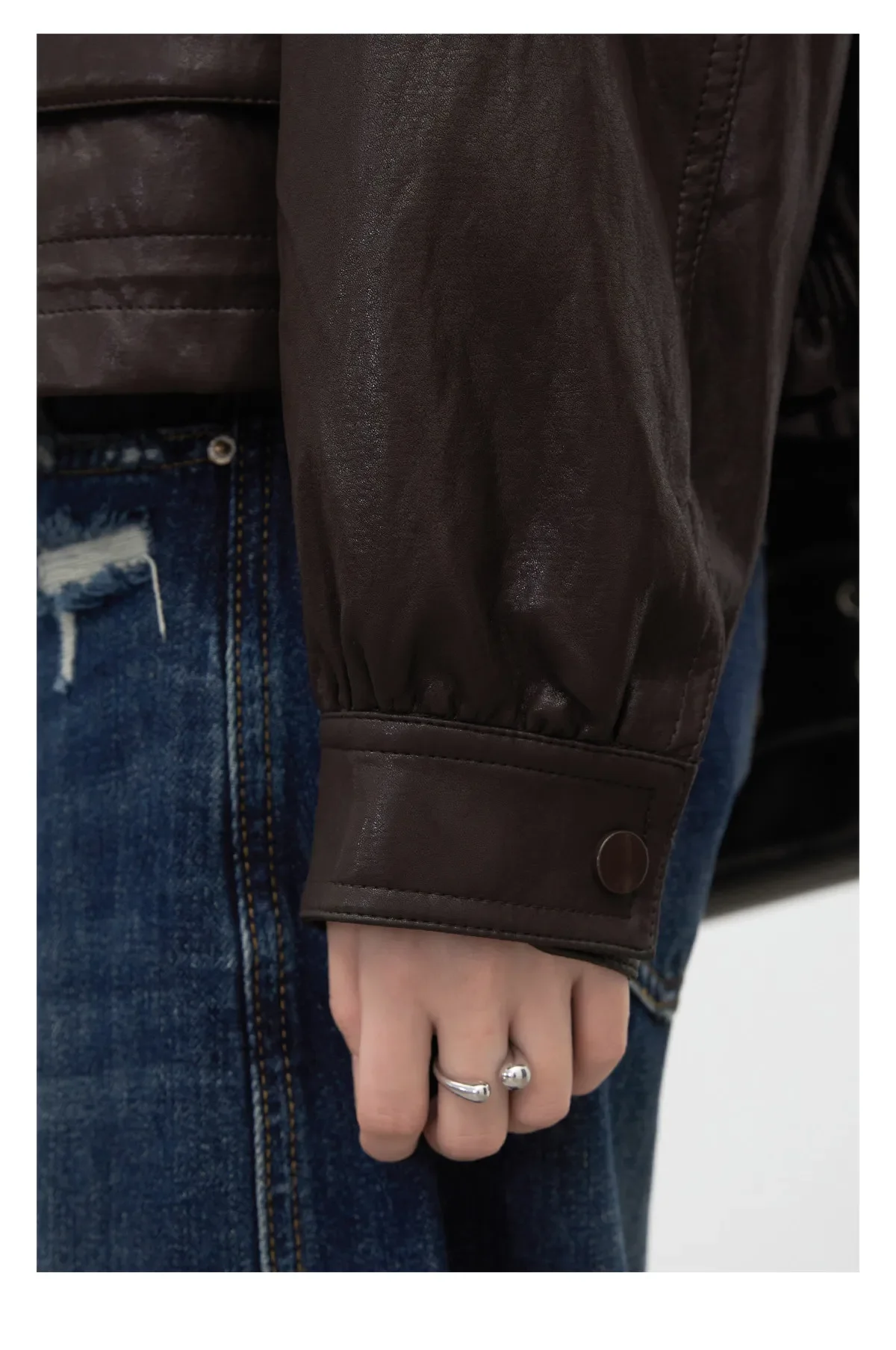 CHIC VEN Retro Coffee Women Faux Leather Jackets Fashion Stand Up Collar Zipper Casual Short Coats Spring Autumn New 2026