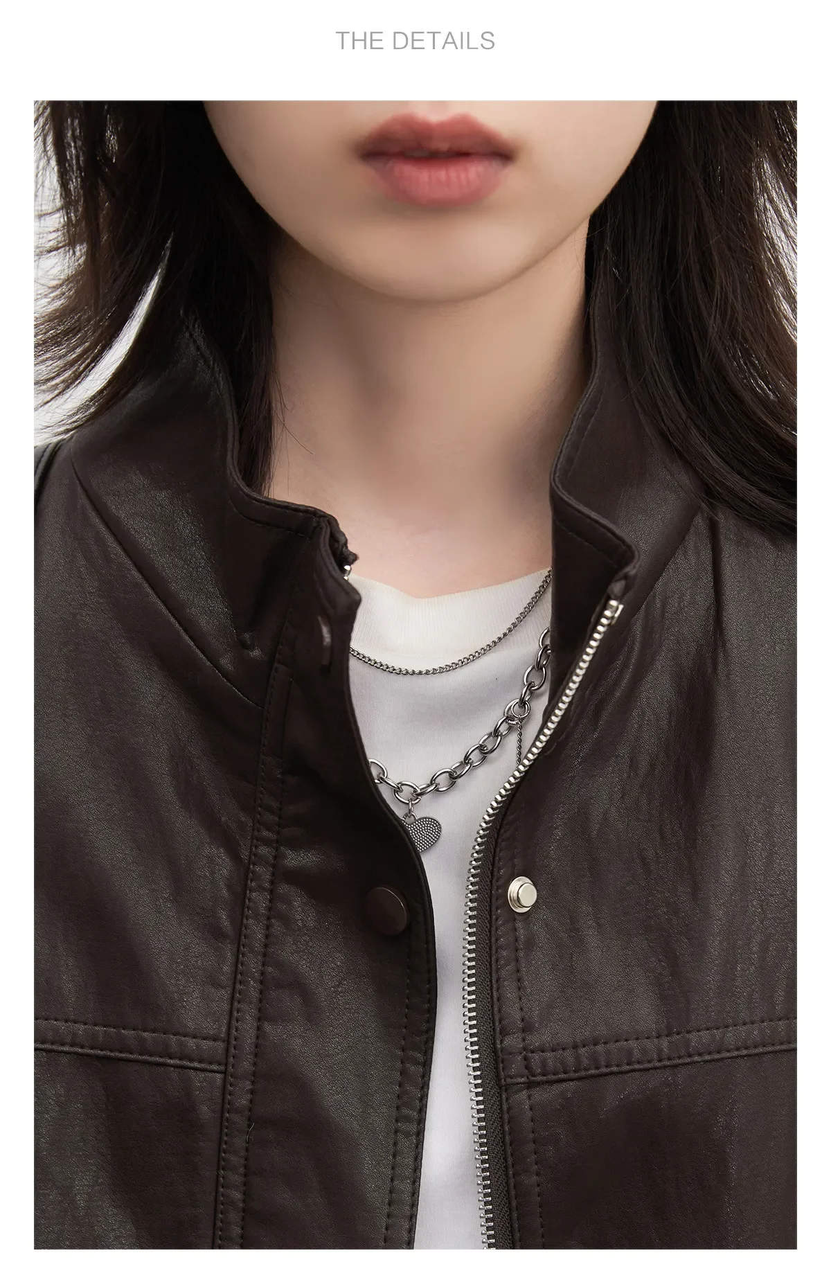 CHIC VEN Retro Coffee Women Faux Leather Jackets Fashion Stand Up Collar Zipper Casual Short Coats Spring Autumn New 2026