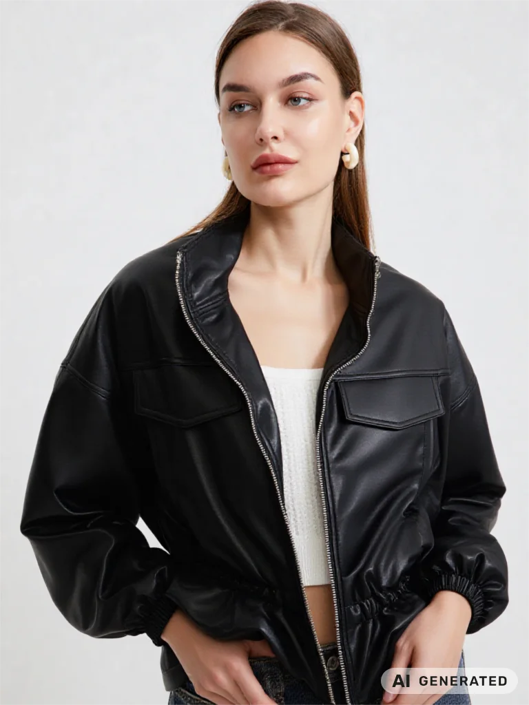 Fashion Black Brown Leather Jacket Women Clothing Autumn Winter New Fit Casual Coat PU Leather Motorcycle Jacket Women Top Brand