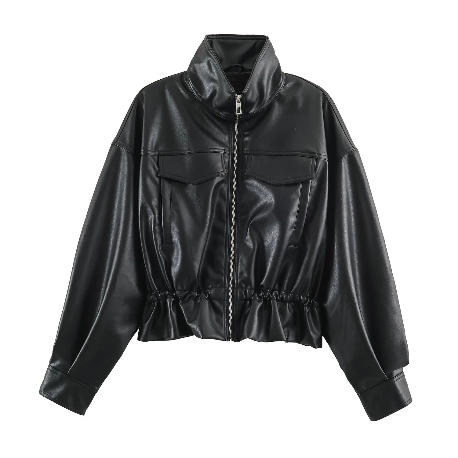 Fashion Black Brown Leather Jacket Women Clothing Autumn Winter New Fit Casual Coat PU Leather Motorcycle Jacket Women Top Brand