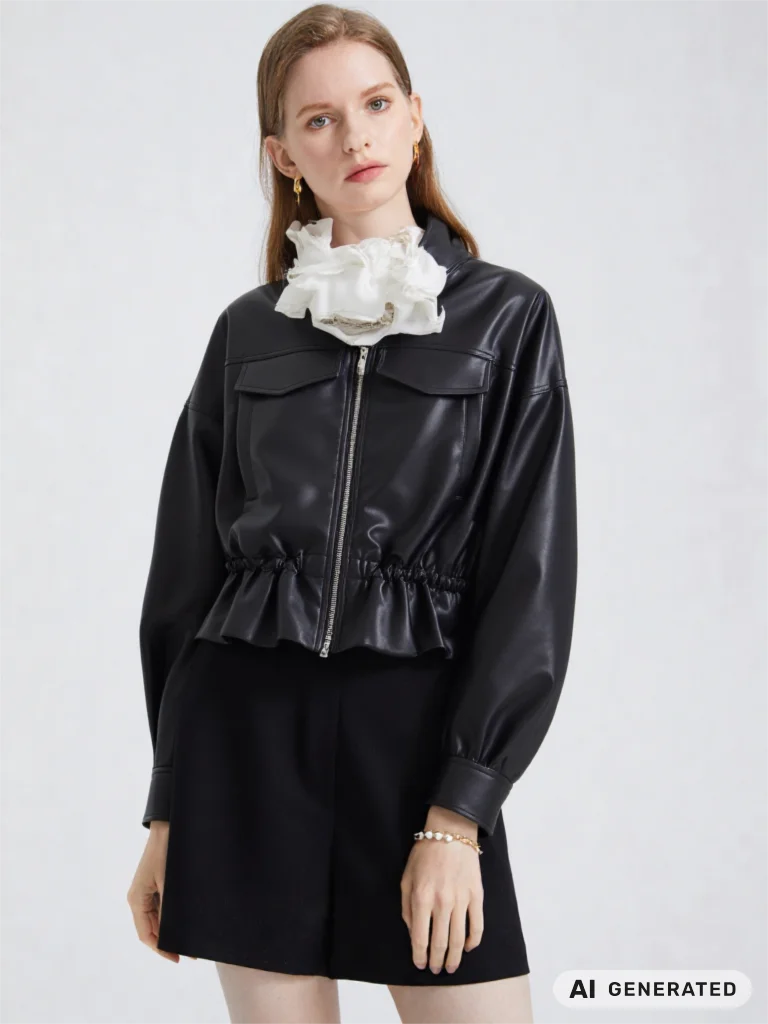 Fashion Black Brown Leather Jacket Women Clothing Autumn Winter New Fit Casual Coat PU Leather Motorcycle Jacket Women Top Brand