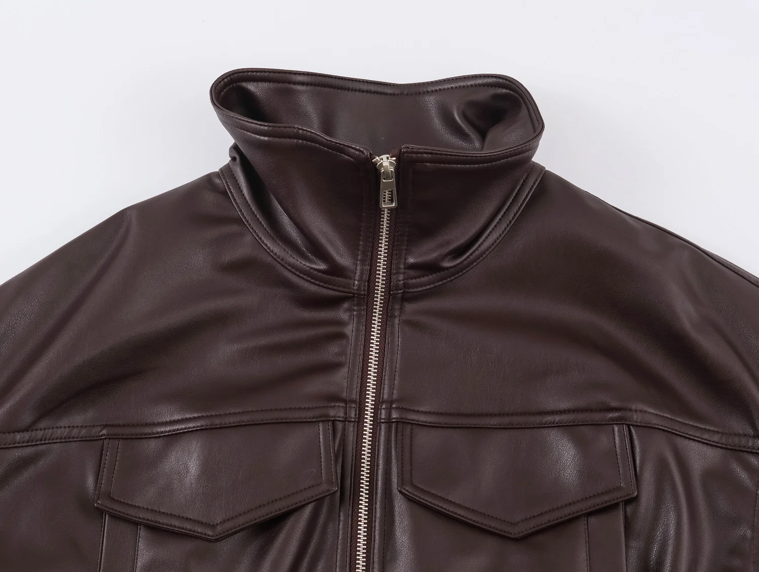 Fashion Black Brown Leather Jacket Women Clothing Autumn Winter New Fit Casual Coat PU Leather Motorcycle Jacket Women Top Brand