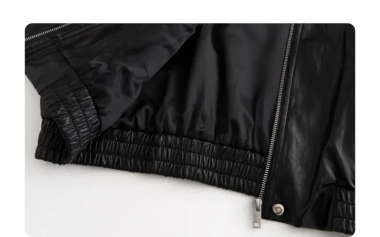 CHIC VEN Women Faux Leather Jackets Vintage Casual Solid Loose Stand Up Collar Coats Girl PU Clothes Spring Autumn New 2026