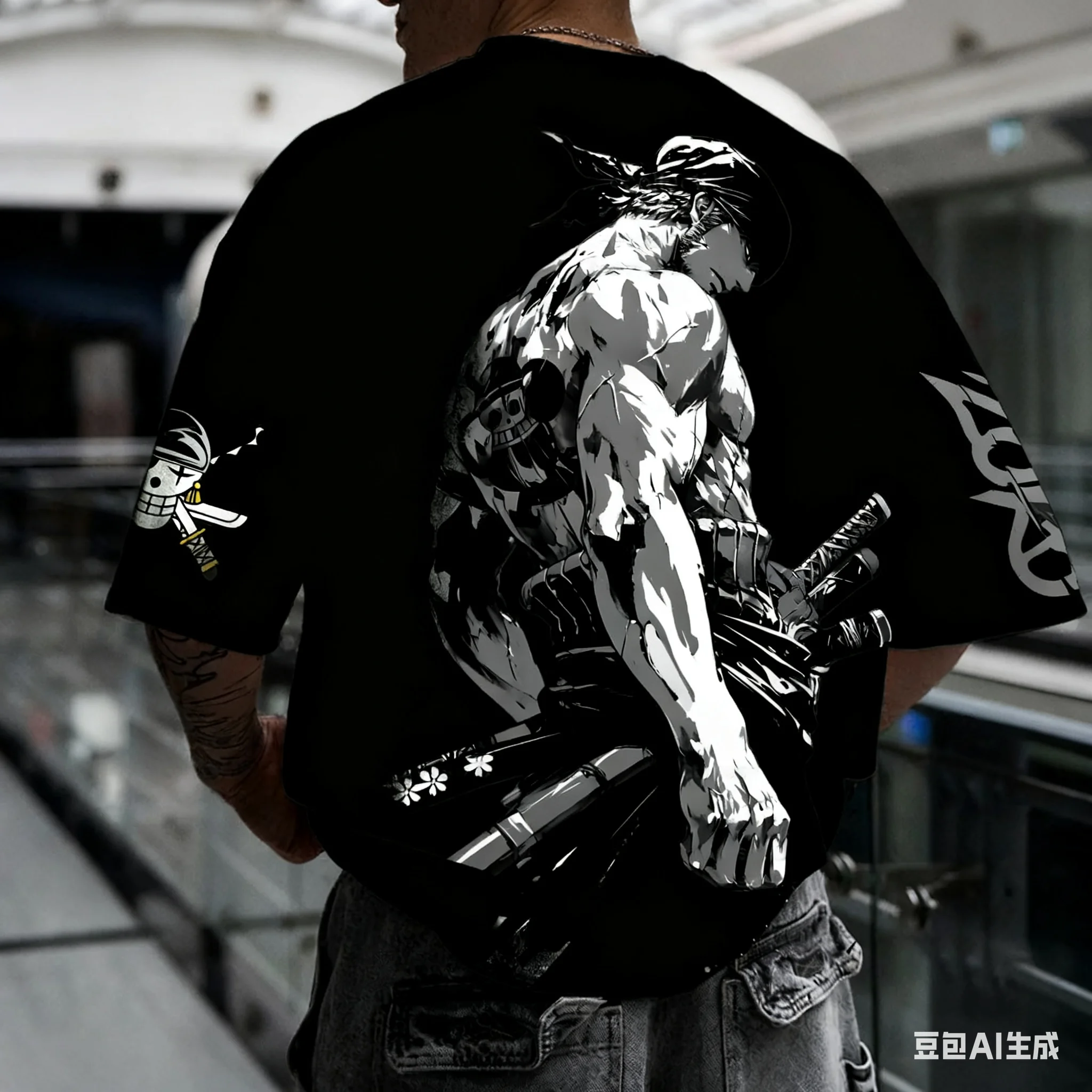 Anime Zoro ONE PIECE Harajuku Men Super Saiyan Vintage Summer T-shirt Loose Women Streetwear Casual Short-sleeved T Shirt Top