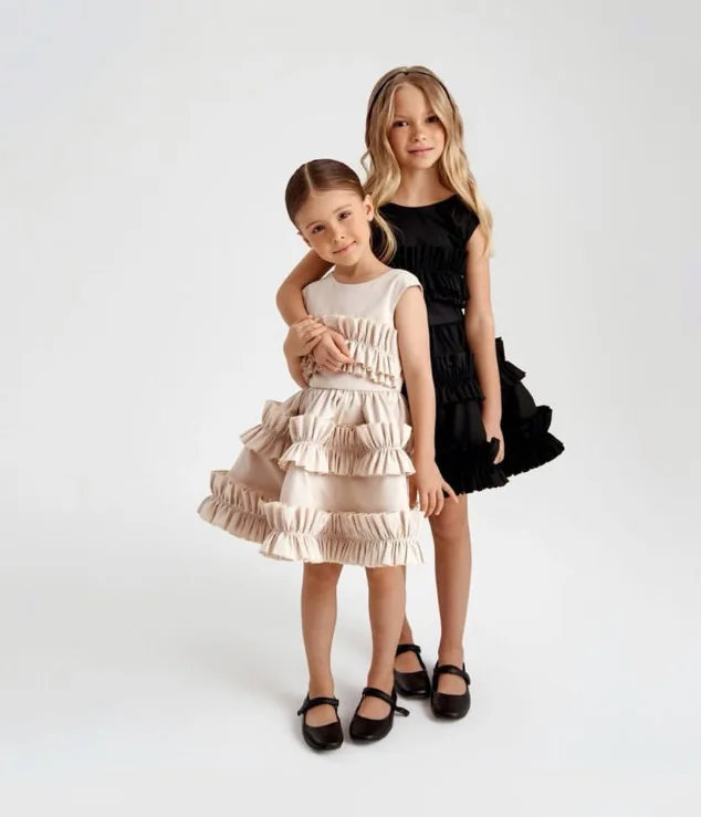 Girls Dress 2025 Spring Autumn Girls Cake Lace Dress Court Vest Dresses for Kids Princess Toddler Cosutme Baby Party Clothing