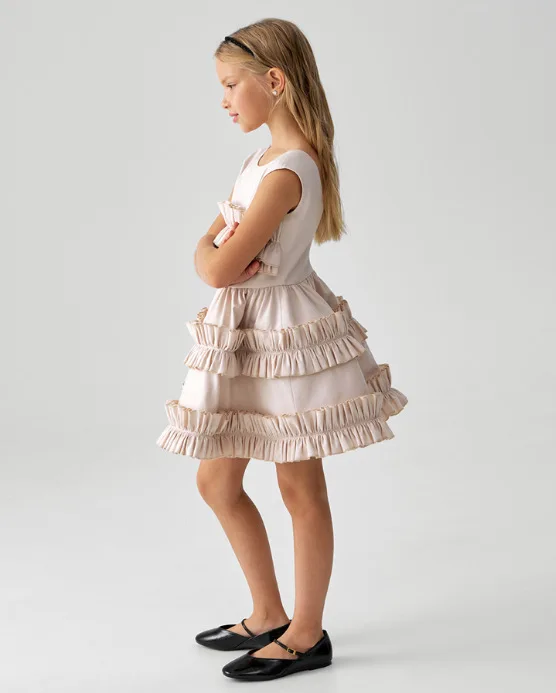 Girls Dress 2025 Spring Autumn Girls Cake Lace Dress Court Vest Dresses for Kids Princess Toddler Cosutme Baby Party Clothing
