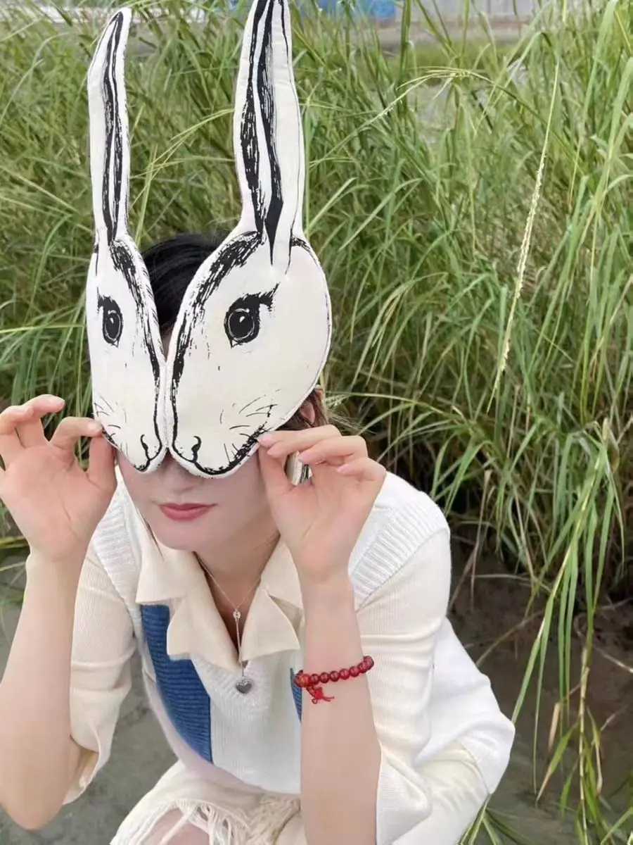 Mori Retro Kids Adult Rabbit Hairband Eye Mask Masquerade Ball Rabbit Mask Kids Holiday Mouse Fox Dress Up Tiara Hat Headband