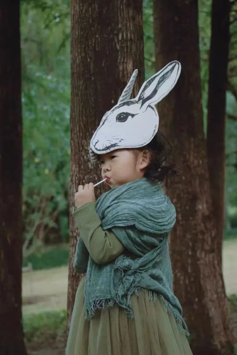 Mori Retro Kids Adult Rabbit Hairband Eye Mask Masquerade Ball Rabbit Mask Kids Holiday Mouse Fox Dress Up Tiara Hat Headband