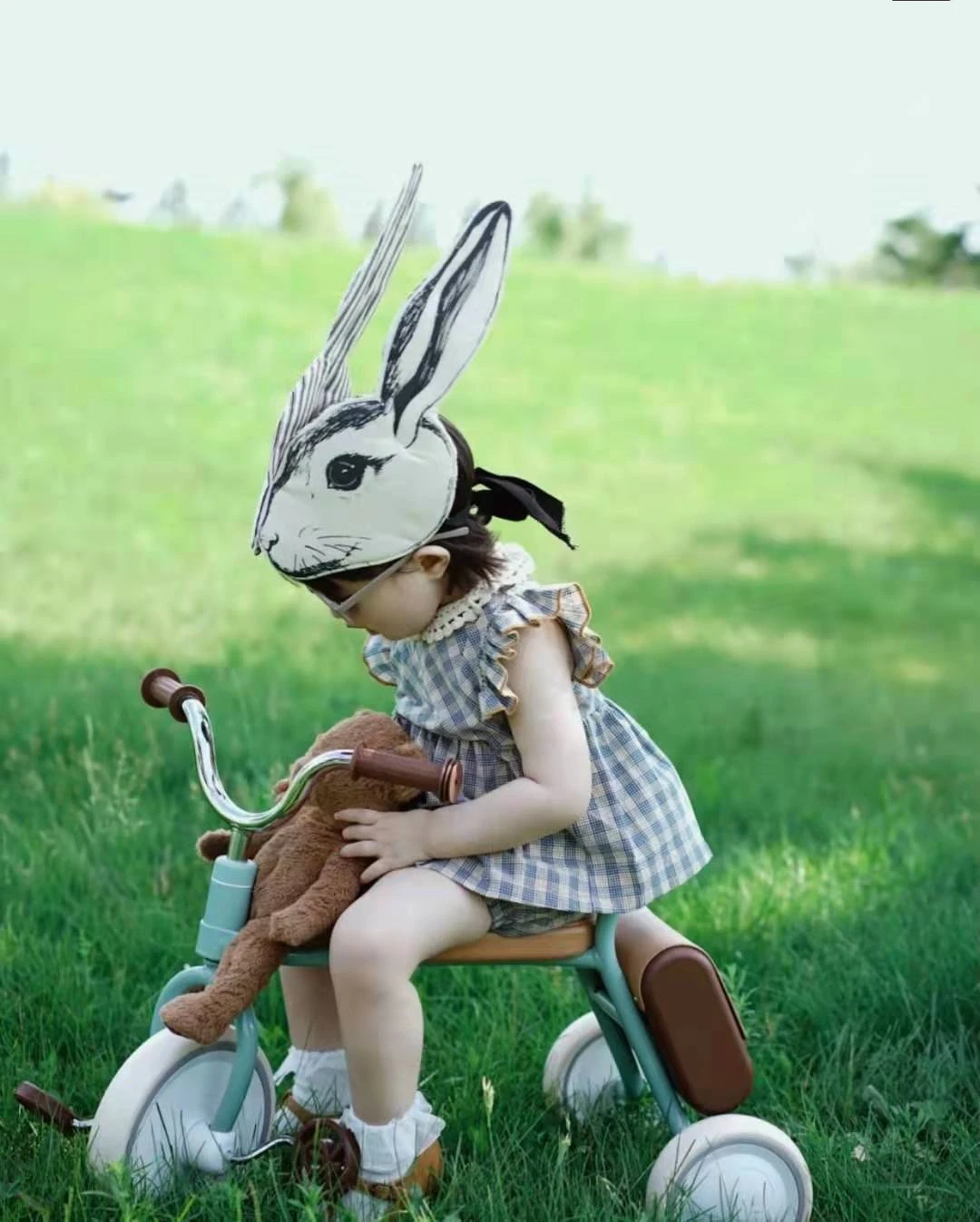 Mori Retro Kids Adult Rabbit Hairband Eye Mask Masquerade Ball Rabbit Mask Kids Holiday Mouse Fox Dress Up Tiara Hat Headband