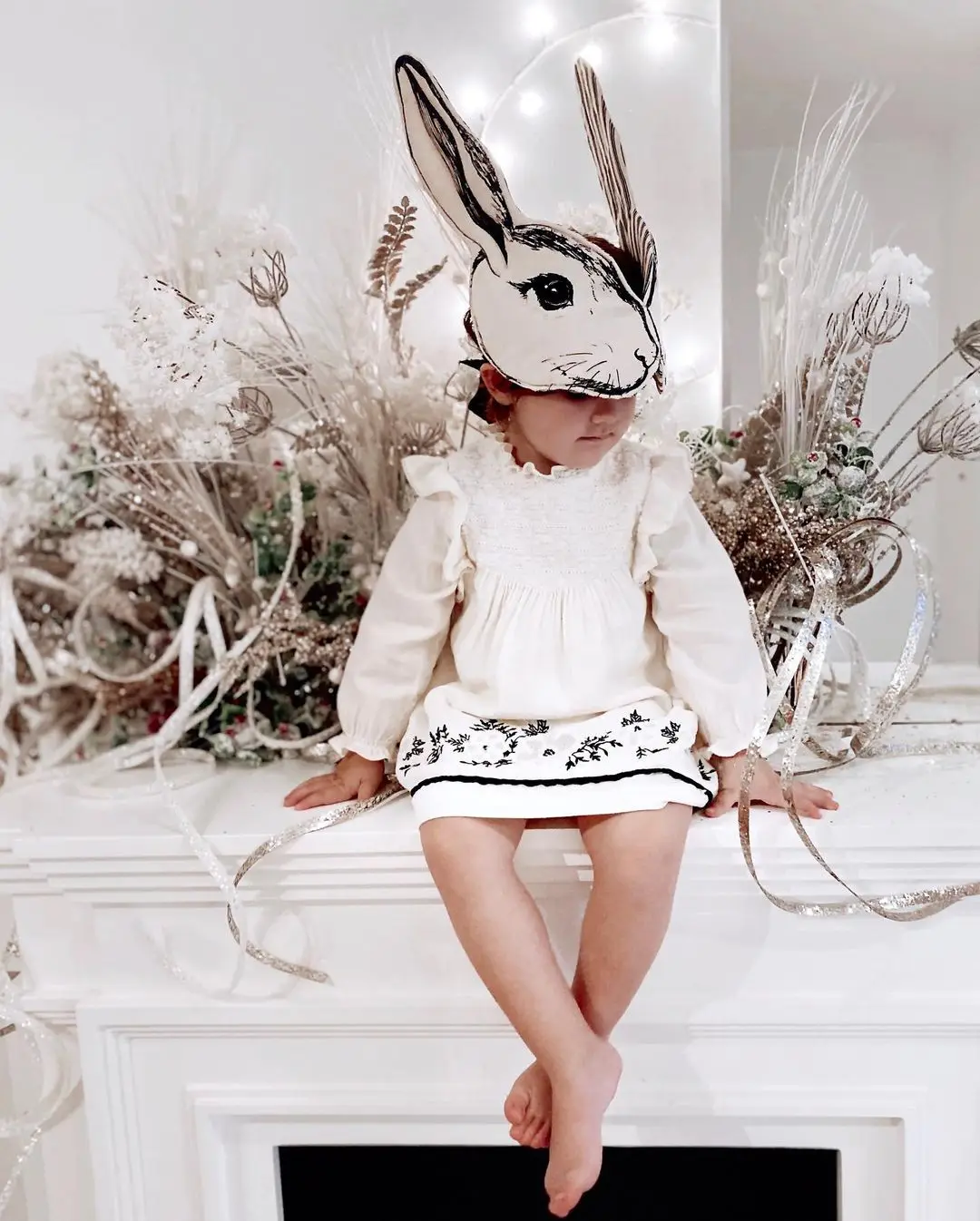 Mori Retro Kids Adult Rabbit Hairband Eye Mask Masquerade Ball Rabbit Mask Kids Holiday Mouse Fox Dress Up Tiara Hat Headband