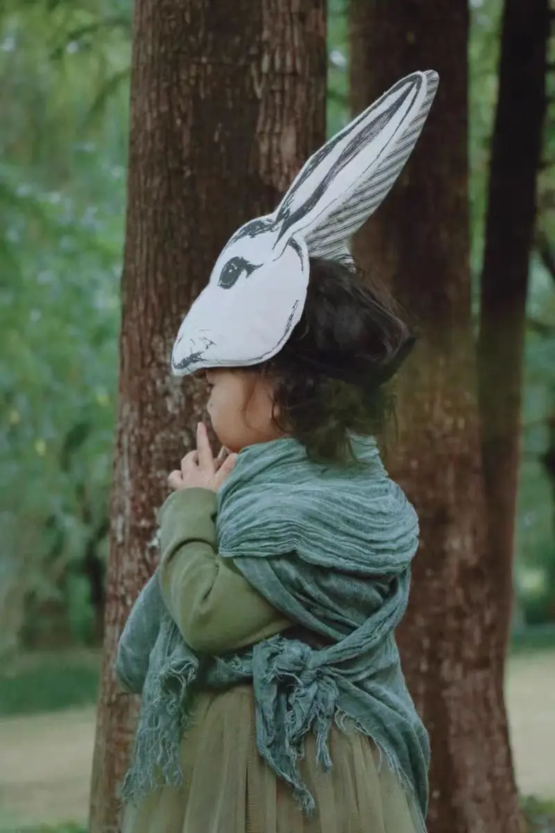 Mori Retro Kids Adult Rabbit Hairband Eye Mask Masquerade Ball Rabbit Mask Kids Holiday Mouse Fox Dress Up Tiara Hat Headband