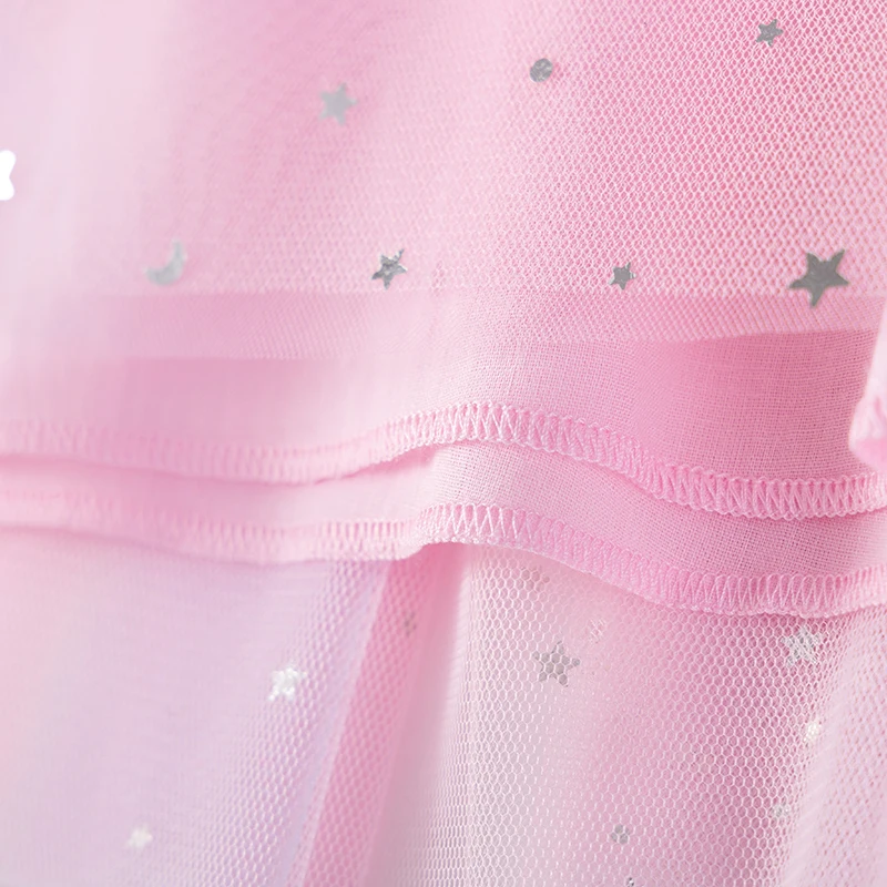 Little maven Baby Girls Clothes 2026 Summer Children's Clothing Cartoon Stars Birthday Gifts Mesh Dresses 2-7 Years Kids