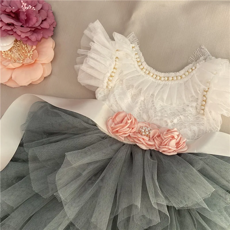 Elegant Little Girls Lolita Dress for Christmas Toddler Boho Chic Birthday Party Costume+ Blet 2pcs Outfit Set Wedding Clothing