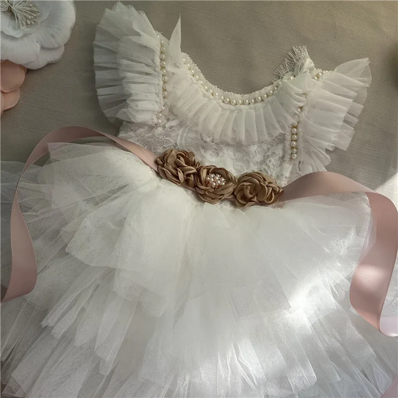 Elegant Little Girls Lolita Dress for Christmas Toddler Boho Chic Birthday Party Costume+ Blet 2pcs Outfit Set Wedding Clothing