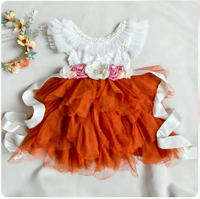 Elegant Little Girls Lolita Dress for Christmas Toddler Boho Chic Birthday Party Costume+ Blet 2pcs Outfit Set Wedding Clothing