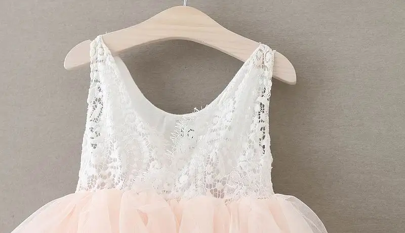 Summer Lace Girls Dress Gauze Kids Princess Dresses for Girl Vest Dress Party Dress Baby Clothes E16900