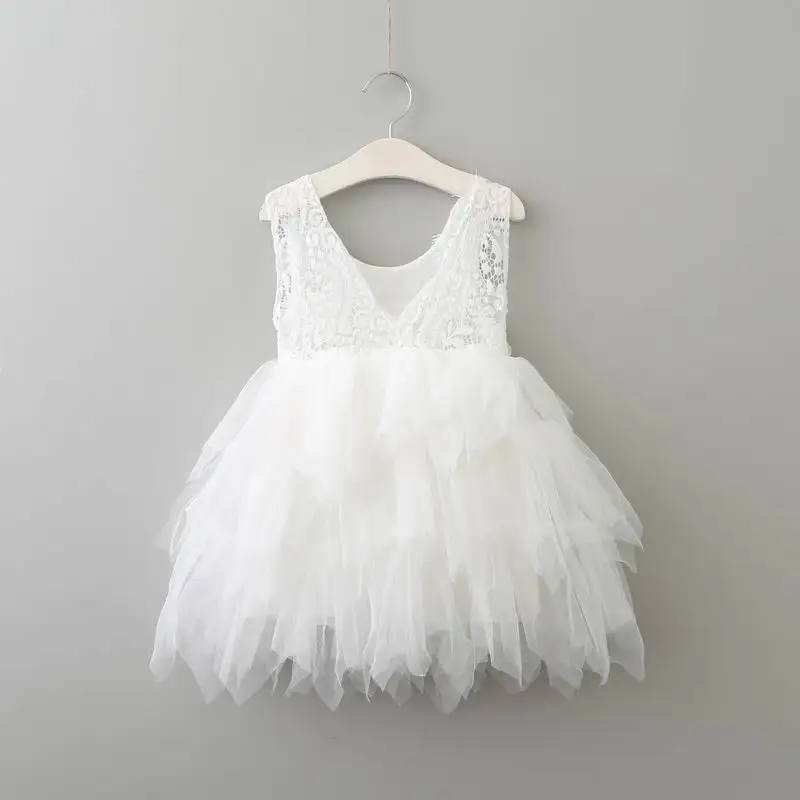 Summer Lace Girls Dress Gauze Kids Princess Dresses for Girl Vest Dress Party Dress Baby Clothes E16900