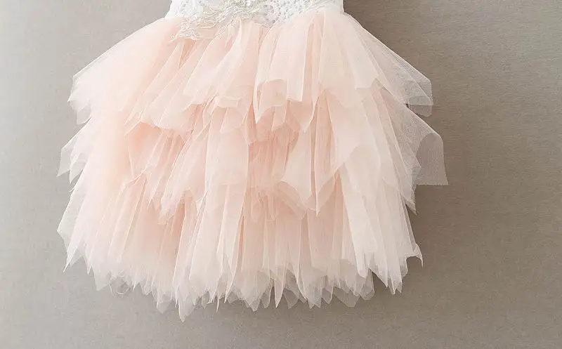 Summer Lace Girls Dress Gauze Kids Princess Dresses for Girl Vest Dress Party Dress Baby Clothes E16900