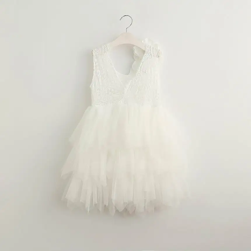Summer Lace Girls Dress Gauze Kids Princess Dresses for Girl Vest Dress Party Dress Baby Clothes E16900