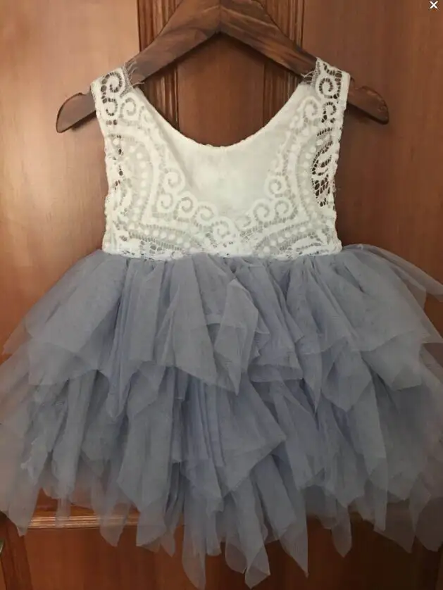 Summer Lace Girls Dress Gauze Kids Princess Dresses for Girl Vest Dress Party Dress Baby Clothes E16900