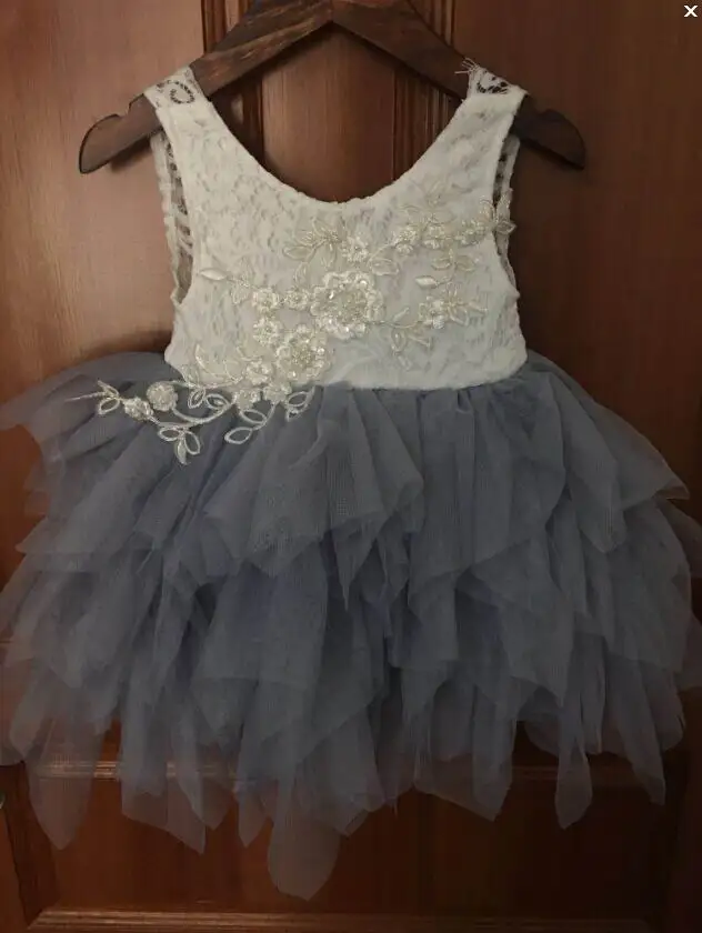 Summer Lace Girls Dress Gauze Kids Princess Dresses for Girl Vest Dress Party Dress Baby Clothes E16900