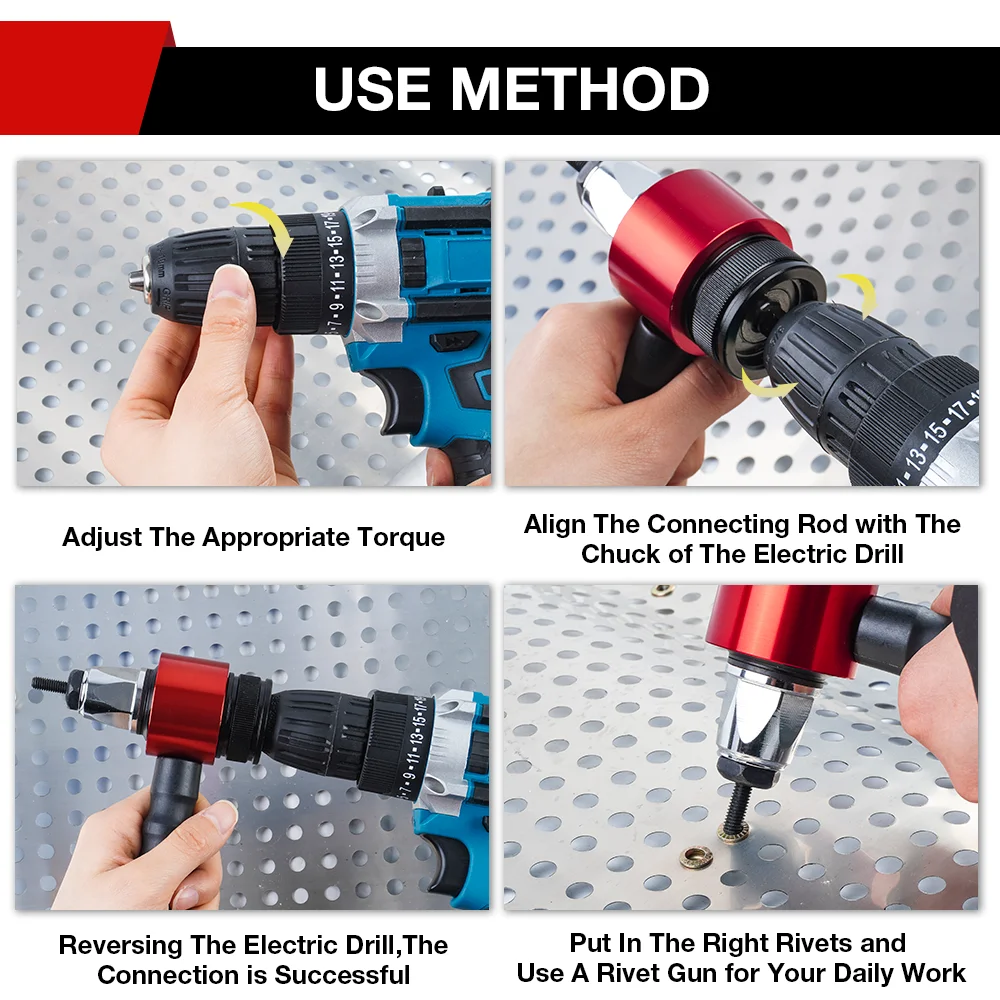 Rivet Gun M3 M4 M5 M6 M8, Household Electric Rivet Nut Gun Converter, Industrial Grade Nut Riveting Tool, Fast Nut Riveting Tool