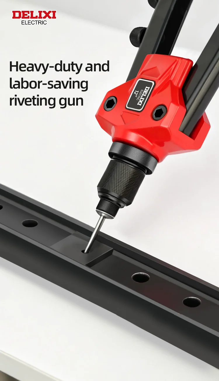 Heavy-Duty Double-Handle Riveter,Labor-Saving Design,Manual Tool for Fastening and Riveting Metal,Wood,Plastic,DELIXI ELECTRIC.