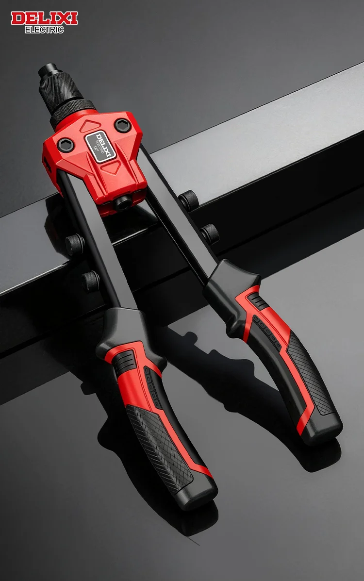 Heavy-Duty Double-Handle Riveter,Labor-Saving Design,Manual Tool for Fastening and Riveting Metal,Wood,Plastic,DELIXI ELECTRIC.