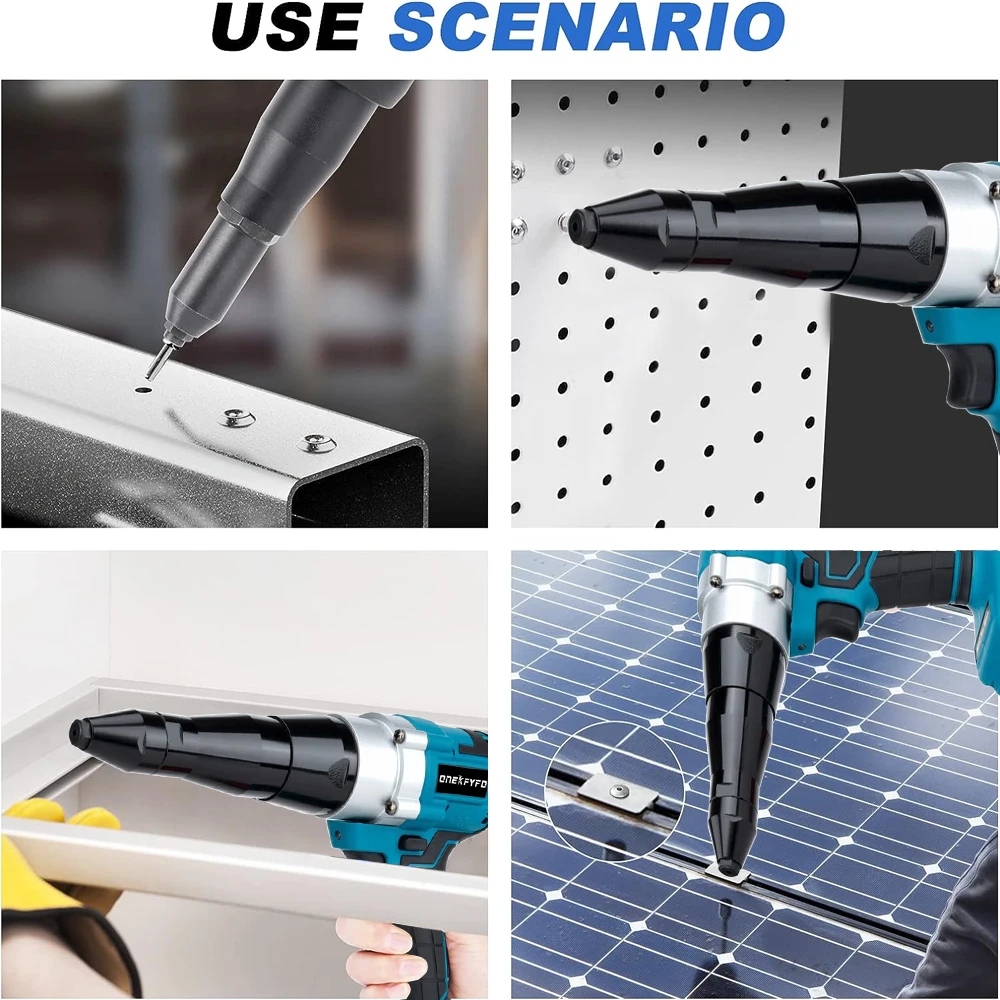 Electric 18V Brushless Rivet Gun Cordless Rivet Nut Gun Automatic Rivet Lithium Battery With LED Light For 18V Battery