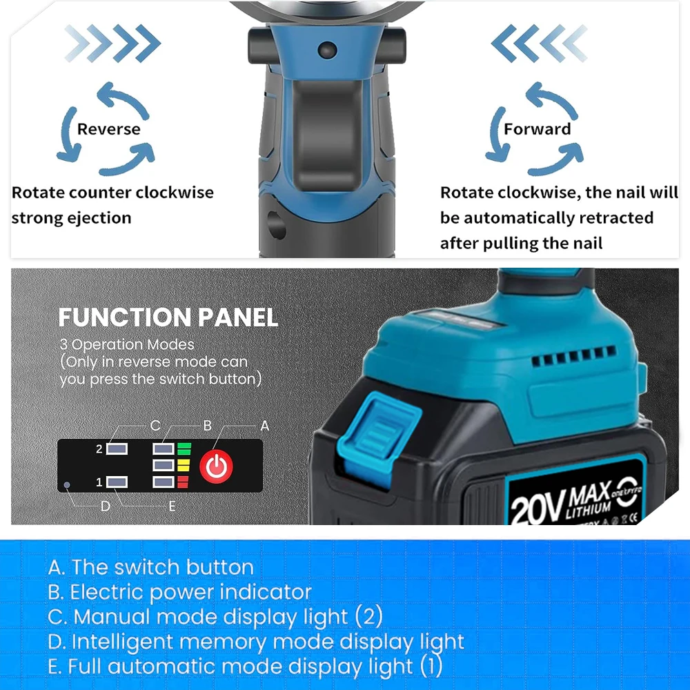 Electric 18V Brushless Rivet Gun Cordless Rivet Nut Gun Automatic Rivet Lithium Battery With LED Light For 18V Battery