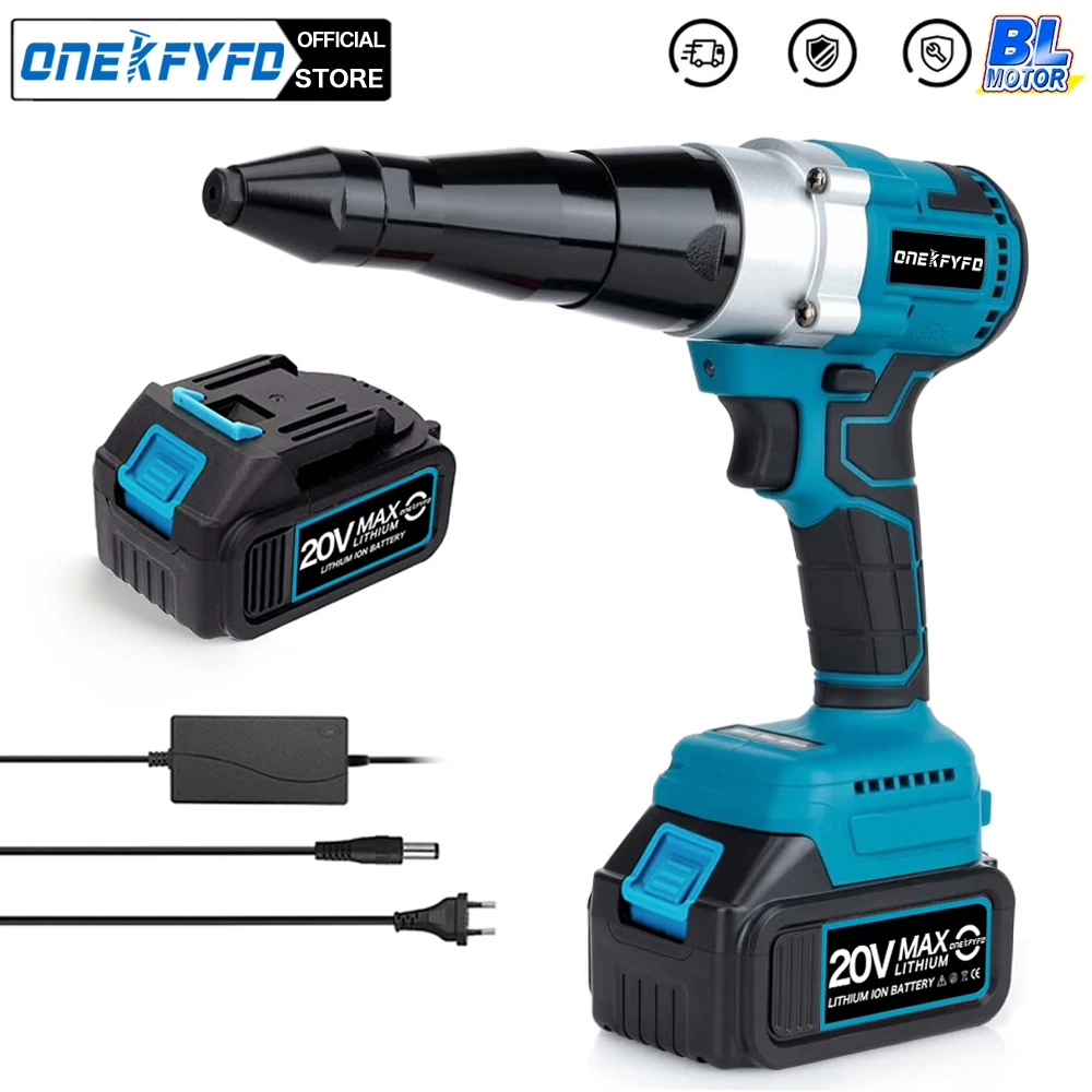 Electric 18V Brushless Rivet Gun Cordless Rivet Nut Gun Automatic Rivet Lithium Battery With LED Light For 18V Battery