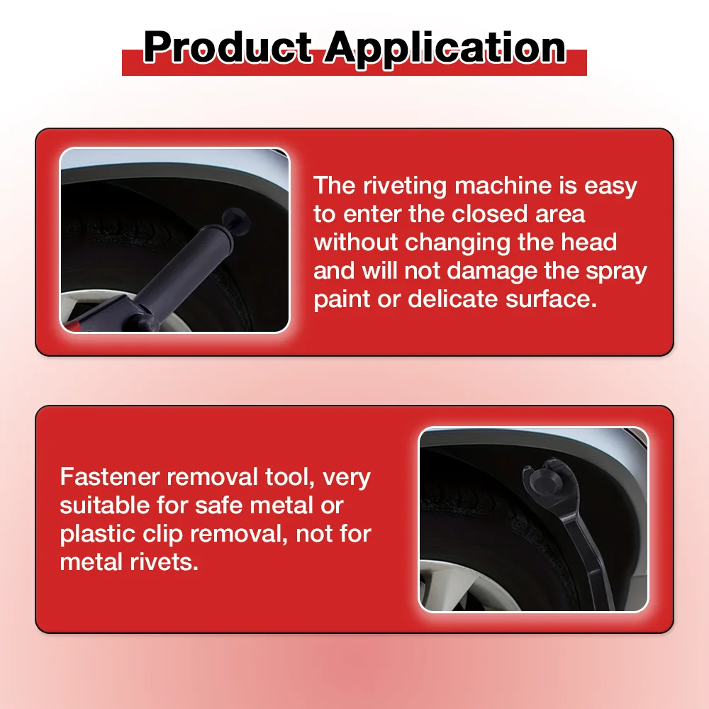 Plastic Rivet Gun Kit, Fastener Removal Tool, 40 Nylon Rivets, Suitable For Fastening Door Panels And Automotive Interior Parts