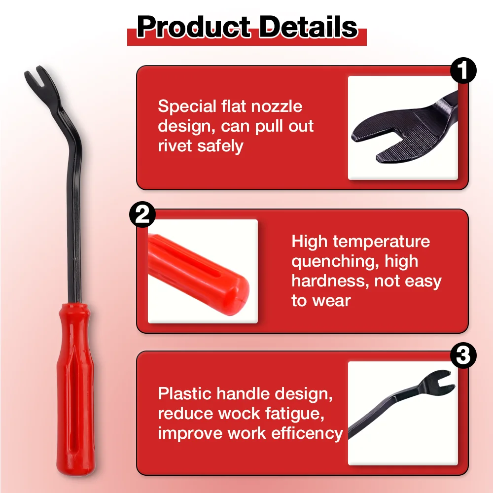 Plastic Rivet Gun Kit, Fastener Removal Tool, 40 Nylon Rivets, Suitable For Fastening Door Panels And Automotive Interior Parts