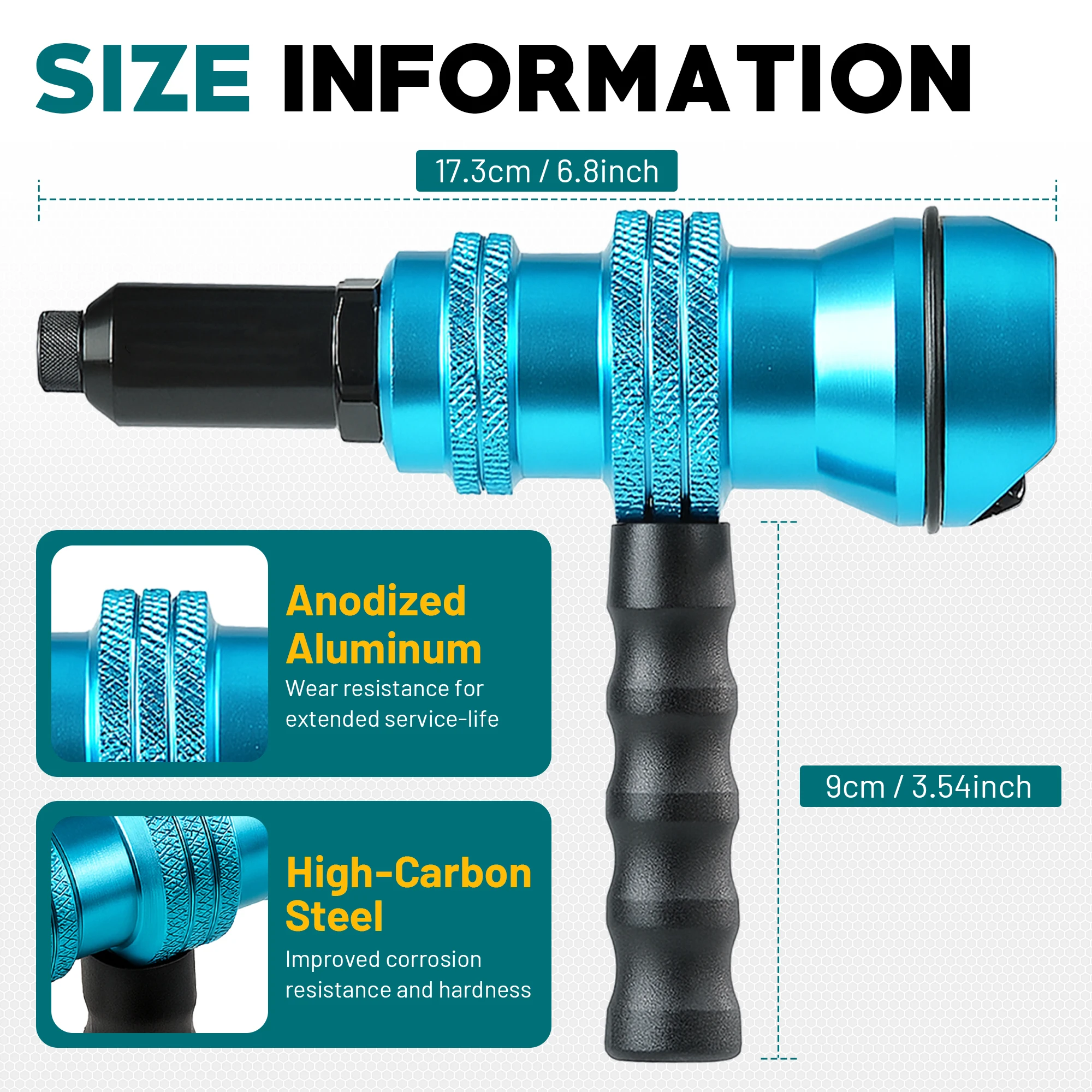 Rivet Gun Adapter Rivet Attachment for Electric Drill and Cordless Electric Power Drill Easy Processing for Pop Rivets