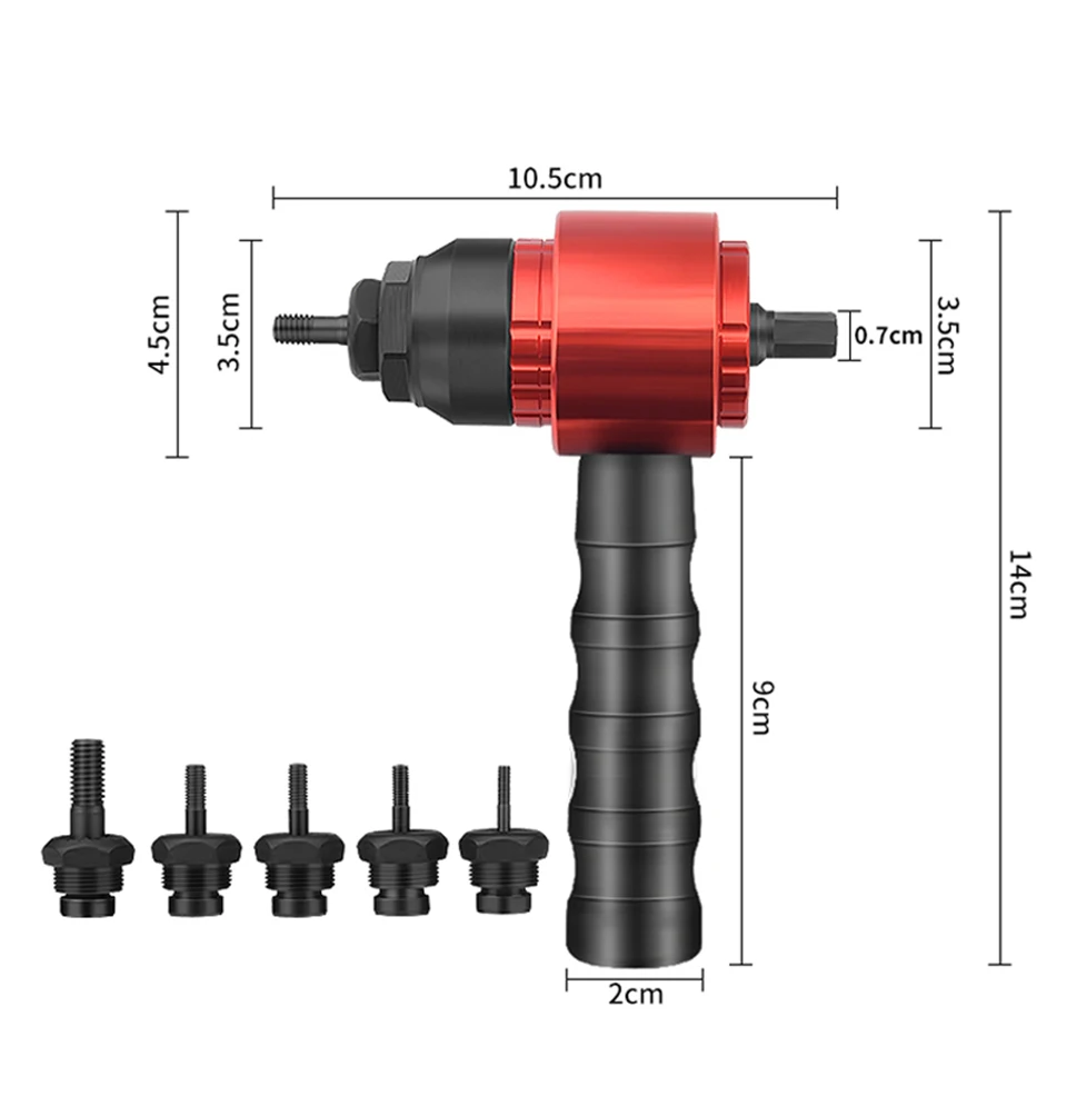 Rivet Nut Gun Riveting M3-M8 Cordless Riveting Drill Electric Adapter Insert Nut Tool for Household Metal Easily Handle Parts
