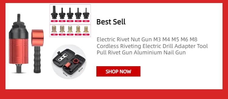 Rivet Nut Gun Riveting M3-M8 Cordless Riveting Drill Electric Adapter Insert Nut Tool for Household Metal Easily Handle Parts
