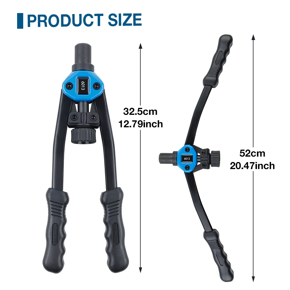 Manual Rivet Nut Gun M3 M4 M5 M6 M8 M10 M12 Home Riveter, Insert Nut Fast Riveting Tool, With 110Pcs Rivet Nuts,Plastic Suitcase
